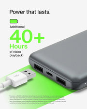 Belkin BoostCharge 10000mAh Power Bank with USB-C and USB-A Ports - Grey