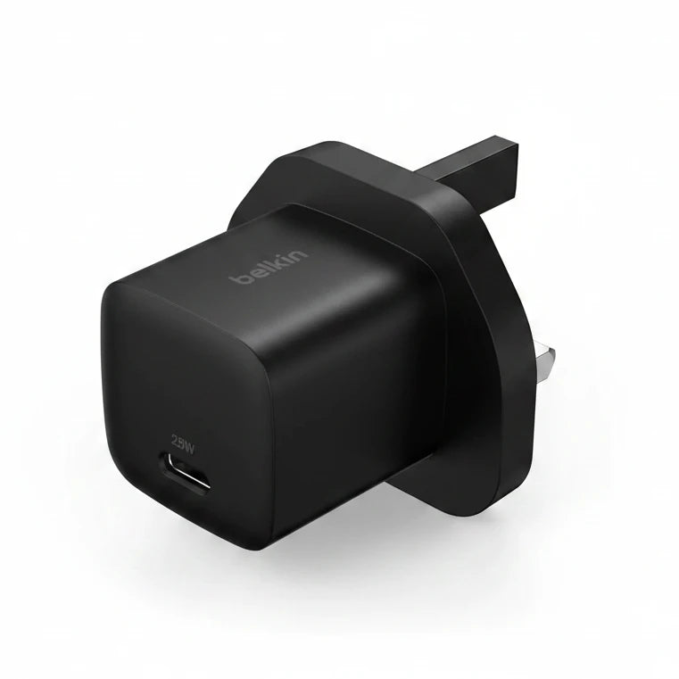 Belkin USB-C Plug 25W - USB-C Phone Charger PD 3.0 Fast Charging with PPS for Apple iPhone 17, iPhone Air, iPhone 16, Samsung Galaxy S25, Pixel 10, Nintendo Switch, & More - Black