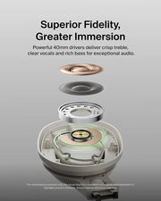 Belkin SoundForm Surround Bluetooth Over-Ear Headphones, Environmental Noise Cancelling Headphones, Wireless with 60H Playtime & Soft Ear Cups for iPhone, Galaxy, iPad, Travel, Home, or Office - Sand