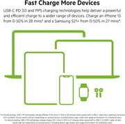 Belkin 45W Dual USB Type C Wall Charger, Fast Charging Power Delivery 3.0 with GaN Technology, USB C Charger for iPhone 17, iPhone Air, iPad Pro, MacBook, Samsung Galaxy S25, Pixel And More - Black
