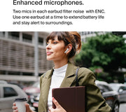 Belkin SoundForm Motion True Wireless Earbuds, Noise Cancelling Ear Buds with Wireless Charging Case & Dual Microphone - IPX5 Water Resistant Bluetooth Headphones for iPhone & Samsung - White