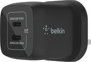 Belkin 45W Dual USB Type C Wall Charger, Fast Charging Power Delivery 3.0 with GaN Technology, USB C Charger for iPhone 17, iPhone Air, iPad Pro, MacBook, Samsung Galaxy S25, Pixel And More - Black