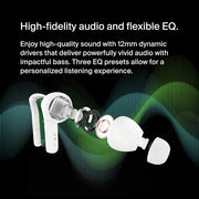 Belkin SoundForm Motion True Wireless Earbuds, Noise Cancelling Ear Buds with Wireless Charging Case & Dual Microphone - IPX5 Water Resistant Bluetooth Headphones for iPhone & Samsung - White