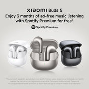 Xiaomi Buds 5 - In-Ear Headphones with 40dB Hybrid Active Noise Cancelling, 39 Hours Battery Life, Dual Magnetic Driver & 5 EQ Settings, AI Wind Noise Cancelling, Google Fast Pair, Grey