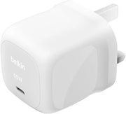 Belkin USB-C Plug 65W, Fast Charging Wall Charger, Type C Phone Charger - Compatible with Apple iPhone 16/15/14/13, Galaxy S25, Google Pixel 9, MacBook, iPad, AirPods, Chromebook, & More - White