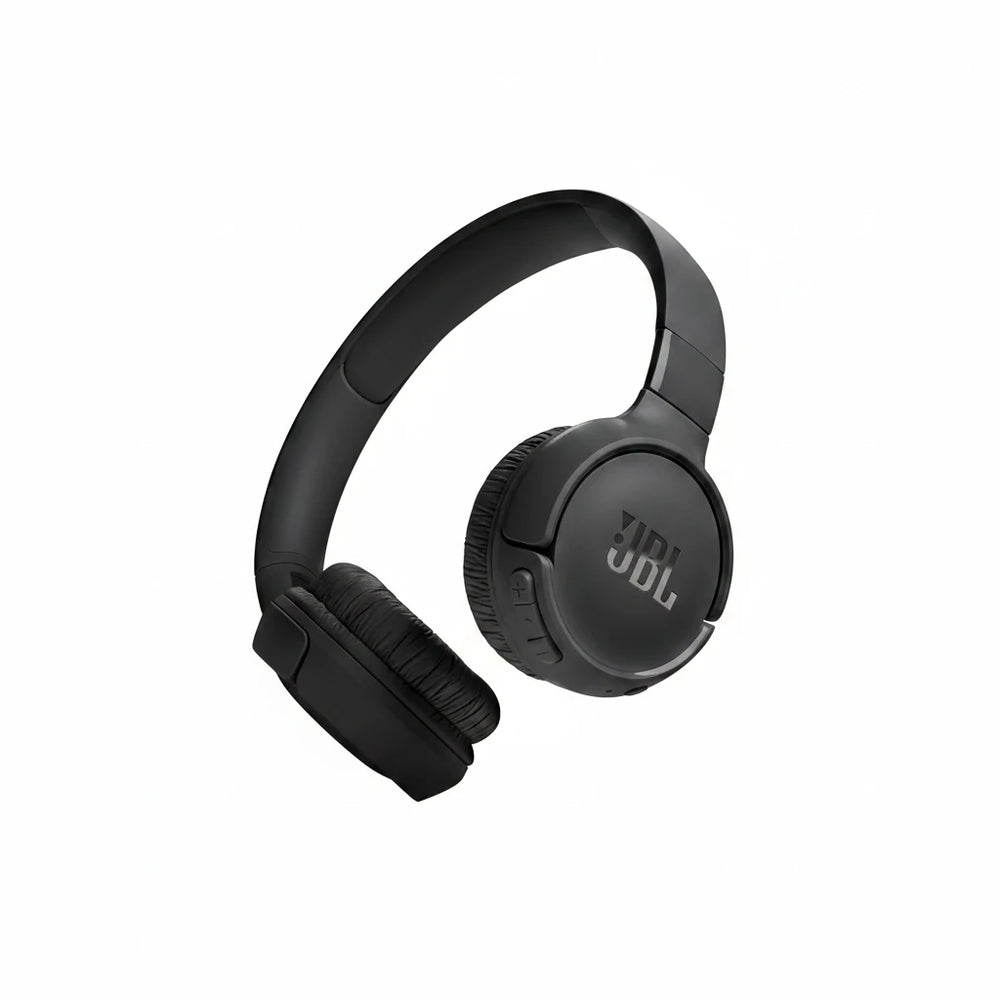 JBL Tune 520BT Wireless On-Ear Headphones, Pure Bass Sound, 57H Battery with Speed Charge, Hands-Free Call + Voice Aware, Multi-Point Connection, Lightweight and Foldable - Black, JBLT520BTBLKEU