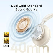 soundcore by Anker, Space One, Adaptive Active Noise Cancelling Headphones, 2X Stronger Human Voice Reduction, 40H ANC Playtime, App Control, LDAC Hi-Res Wireless Audio, Comfortable Fit, Bluetooth 5.3