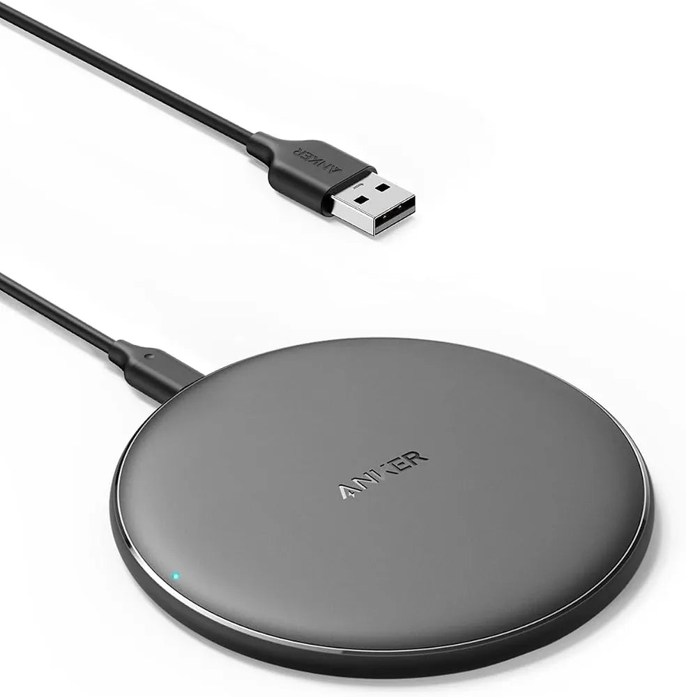 Anker Wireless Charger, PowerWave Pad for Samsung, Qi-Certified 10W Max for iPhone 16/15/14/13/SE, 2020/AirPods/Galaxy S20 