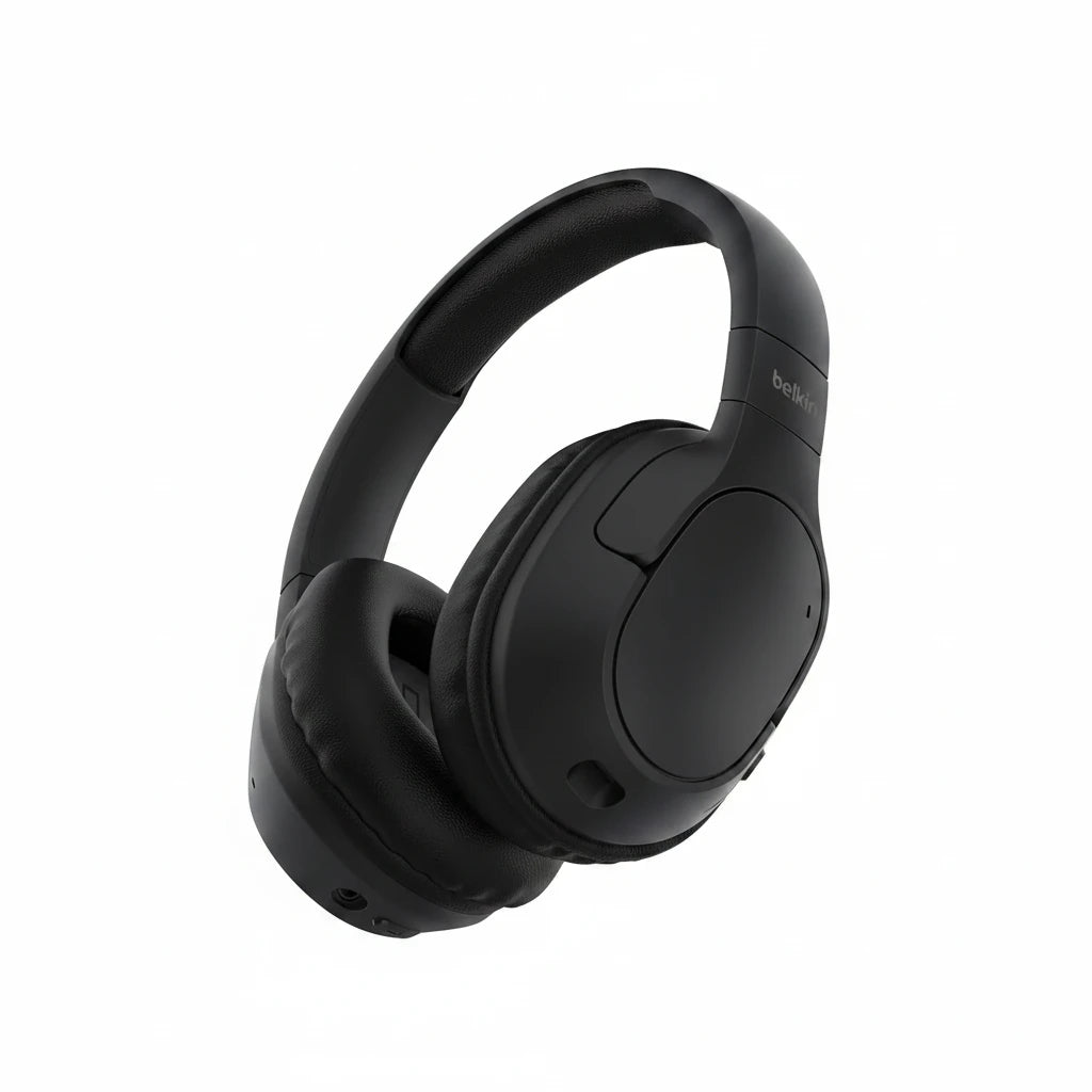Belkin SoundForm Surround Bluetooth Over-Ear Headphones, Environmental Noise Cancelling Headphones, Wireless with 60H Playtime & Soft Ear Cups for iPhone, Galaxy, iPad, Travel, Home, or Office - Black
