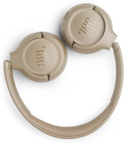 JBL Tune 530BT Wireless On-Ear Bluetooth Headphones with Pure Bass Sound, 76H Battery Life, Dual Beamforming Mics, Multi-Point Bluetooth 6.0, Foldable & Lightweight – Beige 