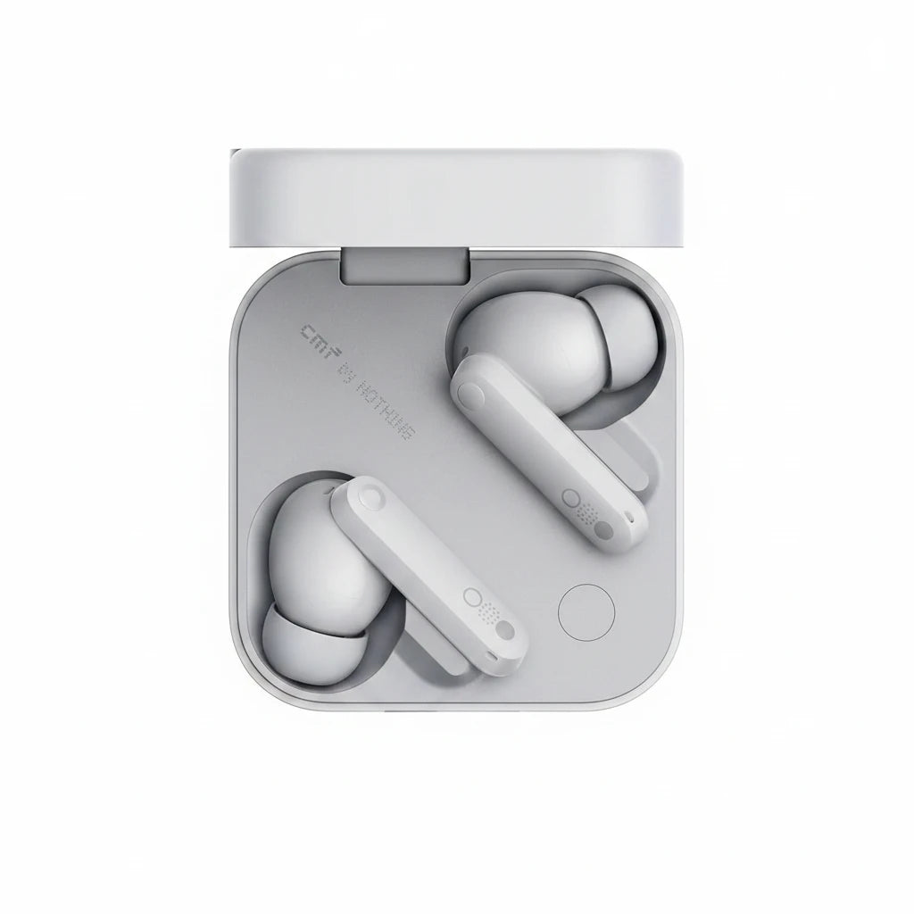 CMF by Nothing Buds Pro 2 Wirelesss earphones with HiFi sound, 50 dB Smart Active Noise Cancellation, 6 HD mics and Spatial Audio, 2025 - Light Grey
