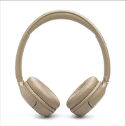 JBL Tune 530BT Wireless On-Ear Bluetooth Headphones with Pure Bass Sound, 76H Battery Life, Dual Beamforming Mics, Multi-Point Bluetooth 6.0, Foldable & Lightweight – Beige 