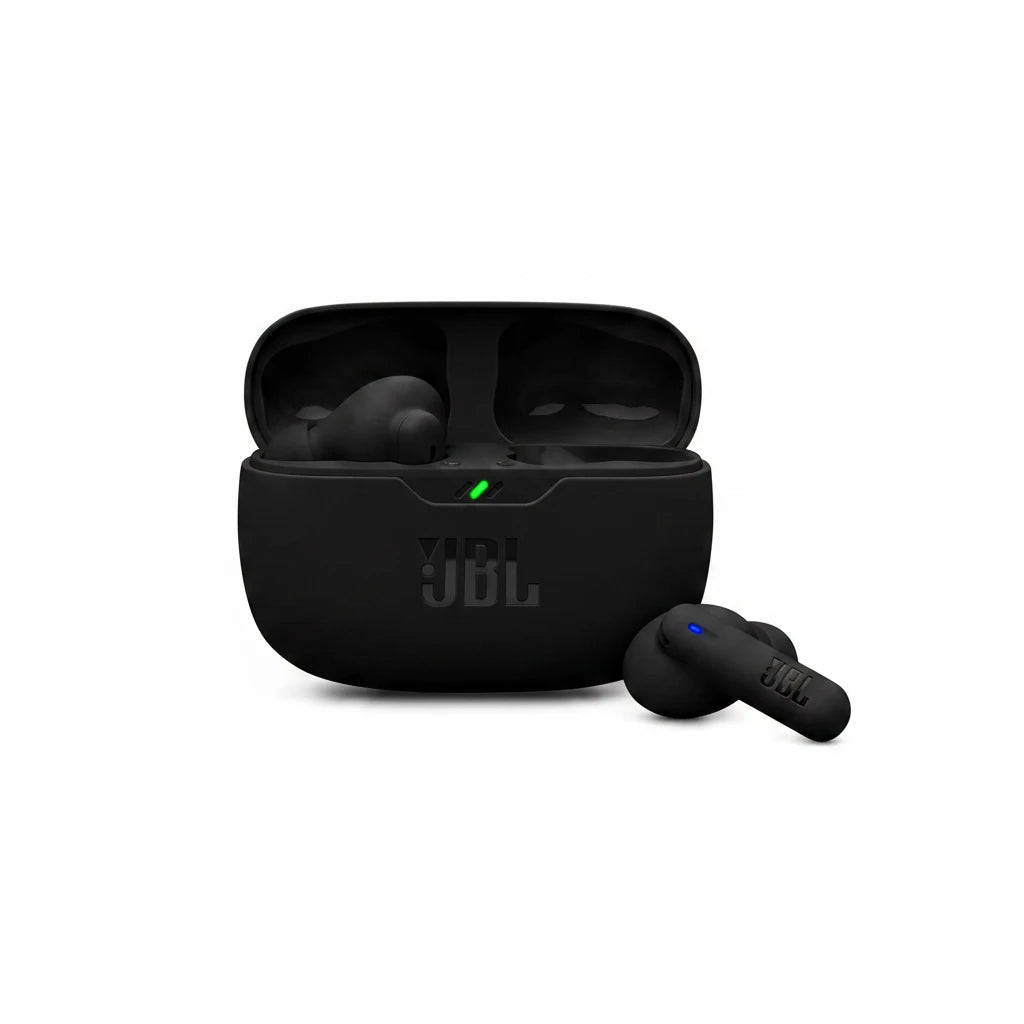 JBL Wave Beam 2 Adaptive Noise Cancelling with Smart Ambient True Wireless Earbuds, Deep Bass, Comfort Fit, 40H Battery, Hands-Free + VoiceAware, Water and Dust Resistant - Black, JBLWBEAM2BLK