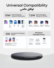 Anker Wireless Charger, PowerWave Pad for Samsung, Qi-Certified 10W Max for iPhone 16/15/14/13/SE, 2020/AirPods/Galaxy S20 