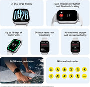 Xiaomi Redmi Watch 5 Active Midnight Black|Smartwatch| 2.0" LCD display, Long battery life, Bluetooth calling, Noise reduction, Health tracking, 5ATM waterproof, 18 days battery life