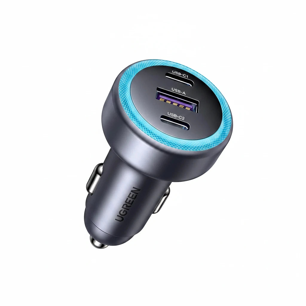 UGREEN Car Charger Fast Charging 30W 3Ports 2USB C+USB A Power Car Adapter
