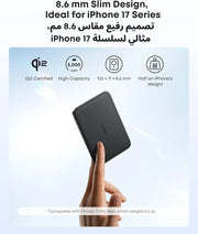Anker Nano Power Bank, Ultra-Slim 5,000mAh Magnetic Battery Pack, Qi2 Certified 15W Max Ultra-Fast MagSafe-Compatible Portable Charger, PD 20W, Ergonomic Design, For iPhone 17/16/15/14/13 Only