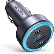 UGREEN Car Charger Fast Charging 30W 3Ports 2USB C+USB A Power Car Adapter