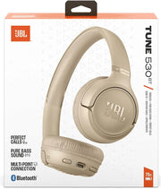 JBL Tune 530BT Wireless On-Ear Bluetooth Headphones with Pure Bass Sound, 76H Battery Life, Dual Beamforming Mics, Multi-Point Bluetooth 6.0, Foldable & Lightweight – Beige 