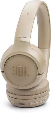 JBL Tune 530BT Wireless On-Ear Bluetooth Headphones with Pure Bass Sound, 76H Battery Life, Dual Beamforming Mics, Multi-Point Bluetooth 6.0, Foldable & Lightweight – Beige 