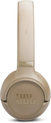 JBL Tune 530BT Wireless On-Ear Bluetooth Headphones with Pure Bass Sound, 76H Battery Life, Dual Beamforming Mics, Multi-Point Bluetooth 6.0, Foldable & Lightweight – Beige 