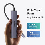 UGREEN USB C Hub 5 in 1 100W PD, HDMI 4K30Hz Adapter, 3 USB A Data Ports