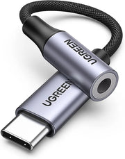 UGREEN USB C to 3.5mm Adapter With Braided Compatible with iPhone 16 Grey