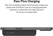 Belkin 5000mAh Magnetic Wireless Power Bank, Portable Charger Compatible with MagSafe with Pass-thru Charging, 7.5W Output, 10W Input and Kickstand, Compatible with iPhone 17, Air, Pixelsnap – Black