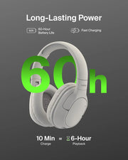 Belkin SoundForm Surround Bluetooth Over-Ear Headphones, Environmental Noise Cancelling Headphones, Wireless with 60H Playtime & Soft Ear Cups for iPhone, Galaxy, iPad, Travel, Home, or Office - Sand