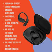 JBL Sense Lite Wireless Open-Ear Earbuds with Air Conduction, 32-Hour Battery, and IP54 Water Resistance - Black