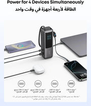 Anker Power Bank, 25,000mAh 165W Ultra-Fast Portable Charger for Dual Laptops, Fast Charging Battery Pack with Built-In and Retractable Cables, For iPhone 17/16 Series, Samsung, and More
