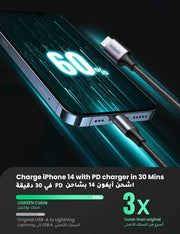 UGREEN Type C to Lightning Cable 1M for iPhone 17/16/15/14/13/12/11/10,iPad