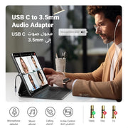 UGREEN USB C to 3.5mm Adapter With Braided Compatible with iPhone 16 Grey
