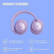 JBL Live 780NC Wireless Over-Ear Headphones with Adaptive Noise Cancelling, Spatial Sound, Voice Control, and JBL Pure Bass - Blue