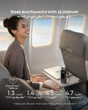Anker Power Bank, 25,000mAh 165W Ultra-Fast Portable Charger for Dual Laptops, Fast Charging Battery Pack with Built-In and Retractable Cables, For iPhone 17/16 Series, Samsung, and More