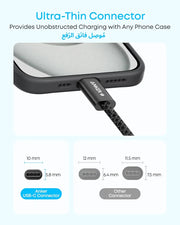 Anker Zolo USB C to USB C Cable, Braided and Dirt-Free Type C Fast Charging Cable, Slim Connector, for iPhone 17/16 Series, MacBook