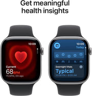 Apple Watch Series 11 GPS 42mm Smartwatch with Space Grey Aluminium Case with Black Sport Band S/M. Sleep Score, Fitness Tracker, Health Monitoring, Always-On Display, Water Resistant