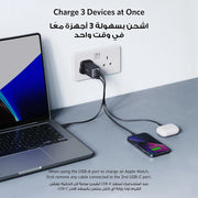 Anker 735 Charger , PPS 3-Port Fast Compact USB C Charger for MacBook Pro/Air, iPad Pro, Galaxy S26/S25/S24, Dell XPS 13, iPhone 17/16/15, Huawei, Xiaomi, Redmi, Vivo, Oppo