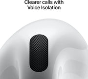 Apple AirPods 4 Wireless Earbuds, Bluetooth Headphones, Personalized Spatial Audio, Sweat and Water Resistant, USB-C Charging Case, H2 Chip, Up to 30 Hours of Battery Life, Effortless Setup for iPhone