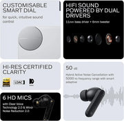 CMF Buds Pro 2 Wireless Earbuds with Smart Dial, 50dB Hybrid Noise Cancelling Earbuds Wireless Bluetooth 5.3, 11mm Bass with LDAC, 6 Hi-Res Audio Mics, 43H Playtime, Fast Charging Case, Orange