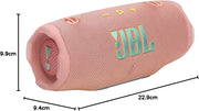 JBL Charge 6 Portable Waterproof Bluetooth Speaker with Power Bank and 28-Hour Playtime - Pink