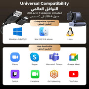 UGREEN 4K Webcam Autofocus Webcam Plug and Play Camera for Laptop/PC Grey