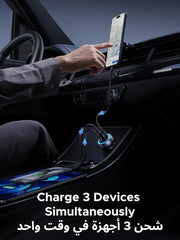 UGREEN Car Charger Fast Charging 30W 3Ports 2USB C+USB A Power Car Adapter