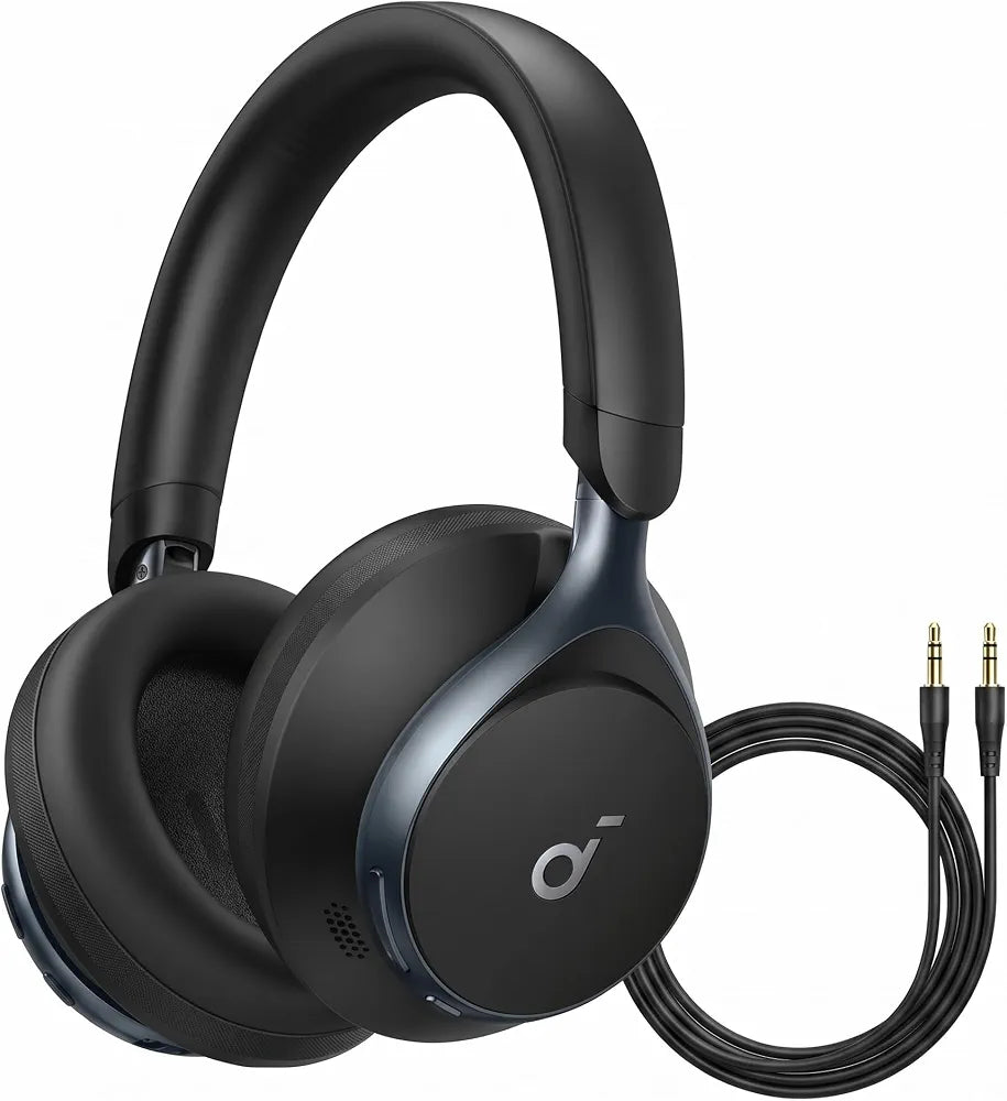 soundcore by Anker, Space One, Adaptive Active Noise Cancelling Headphones, 2X Stronger Human Voice Reduction, 40H ANC Playtime, App Control, LDAC Hi-Res Wireless Audio, Comfortable Fit, Bluetooth 5.3