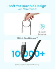Anker Zolo USB C to USB C Cable, Braided and Dirt-Free Type C Fast Charging Cable, Slim Connector, for iPhone 17/16 Series, MacBook