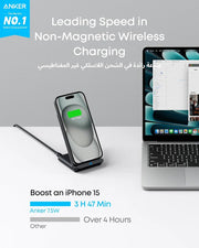 Anker 313 Wireless Charger , Qi-Certified for iPhone 17/17/17 Pro/17 Pro Max/15/14/13, 10W Fast-Charging Galaxy S23 S22 S21