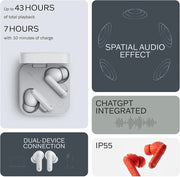 CMF Buds Pro 2 Wireless Earbuds with Smart Dial, 50dB Hybrid Noise Cancelling Earbuds Wireless Bluetooth 5.3, 11mm Bass with LDAC, 6 Hi-Res Audio Mics, 43H Playtime, Fast Charging Case, Orange