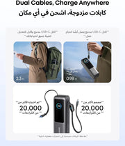 Anker Power Bank, 25,000mAh 165W Ultra-Fast Portable Charger for Dual Laptops, Fast Charging Battery Pack with Built-In and Retractable Cables, For iPhone 17/16 Series, Samsung, and More
