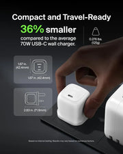 Belkin USB-C Plug 65W, Fast Charging Wall Charger, Type C Phone Charger - Compatible with Apple iPhone 16/15/14/13, Galaxy S25, Google Pixel 9, MacBook, iPad, AirPods, Chromebook, & More - White