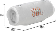 JBL Charge 6 Portable Waterproof Bluetooth Speaker with Power Bank and 28-Hour Battery - White